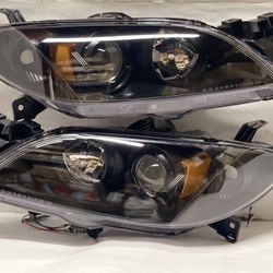 Headlights Luces Micas Calaveras For 2004 To 2009 Mazda 3 Four Doors