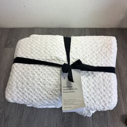 New West Elm Textured Waffled King/ Cali King Duvet Cover Pearl Ivory