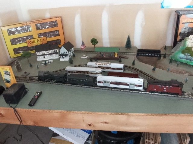 Rail King O Scale Train Set And Hand Made table
