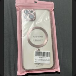 Rose Gold Phone Case For iPhone 14 Plus With Magnetic Ring