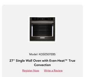 KitchenAid  KOSE507EBS 27 Inch Single Electric Wall Oven with 4.3