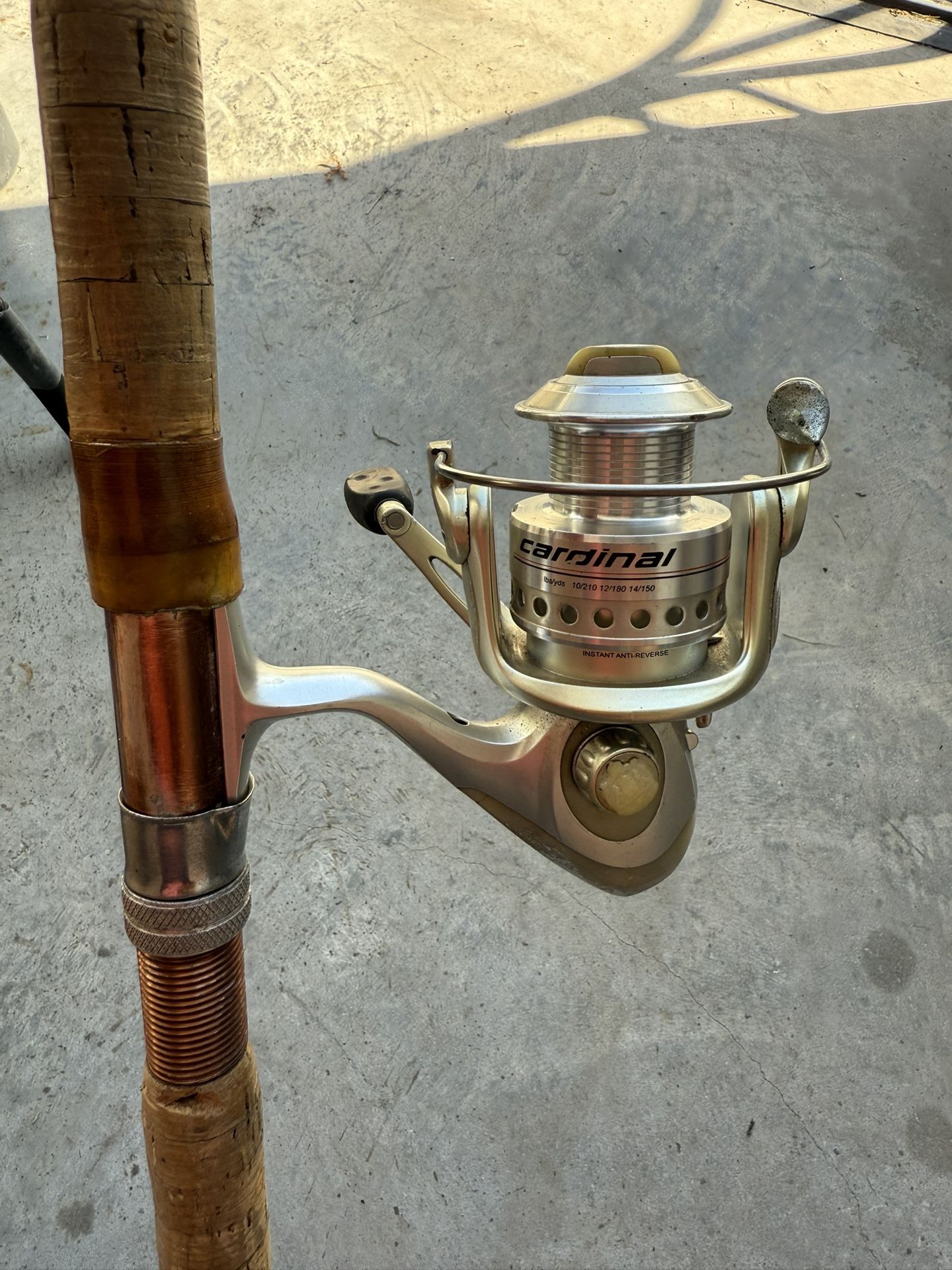 Abu Garcia Cardinal 104 spinner on 6’5” custom rod #34