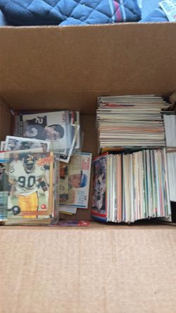 Box of Football/baseball cards