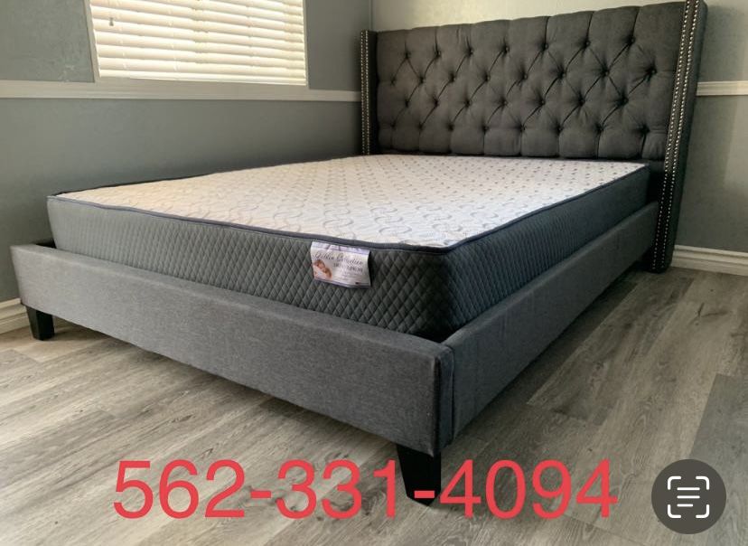Queen New Bed With Nice Orthopedic Mattress, Bamboo Top Style ☁️ 