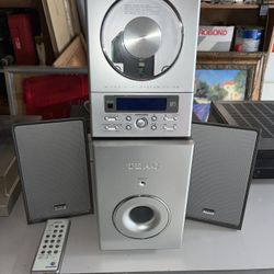 TEAC CD-X8 Ultra Thin Micro Hi-Fi Stereo Audio System, Speakers And Remote
