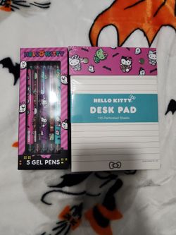 Hello Kitty Desk Pad And Pens