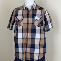 Coastal Clothing Clark Short Sleeve Snap Button Shirt sz M