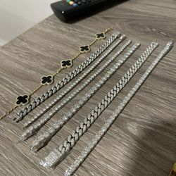 Moissanite Bracelets Cuban Tennis VVS Diamonds