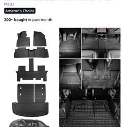  Floor Mats Compatible with 2020-2025 Kia Telluride 7&8 Seats Trunk Mat Cargo 