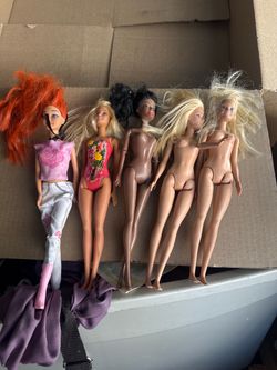 Lot of 5 Barbie Dolls