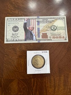 Trump MAGA 2024 Novelty Bill and Coin Set