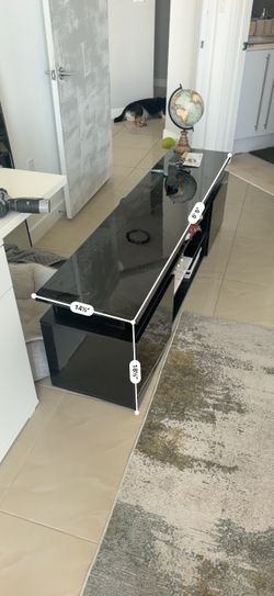 modern black high-gloss TV stand