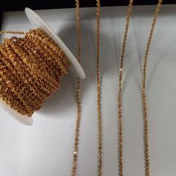 Rope. Electro Plated Gold Chain./ Rope. Cadena En Baño De Oro.