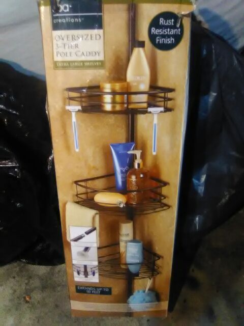 MSA Products, Inc. Oversized 3‑Tier Pole Shower Caddy in Matte Bronze  OVERVIEW REVIEWS RELATED ITEMS for Sale in Salt Lake City, UT - OfferUp