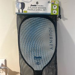 Pickleball 2 Player Wooden Paddle & Ball set 