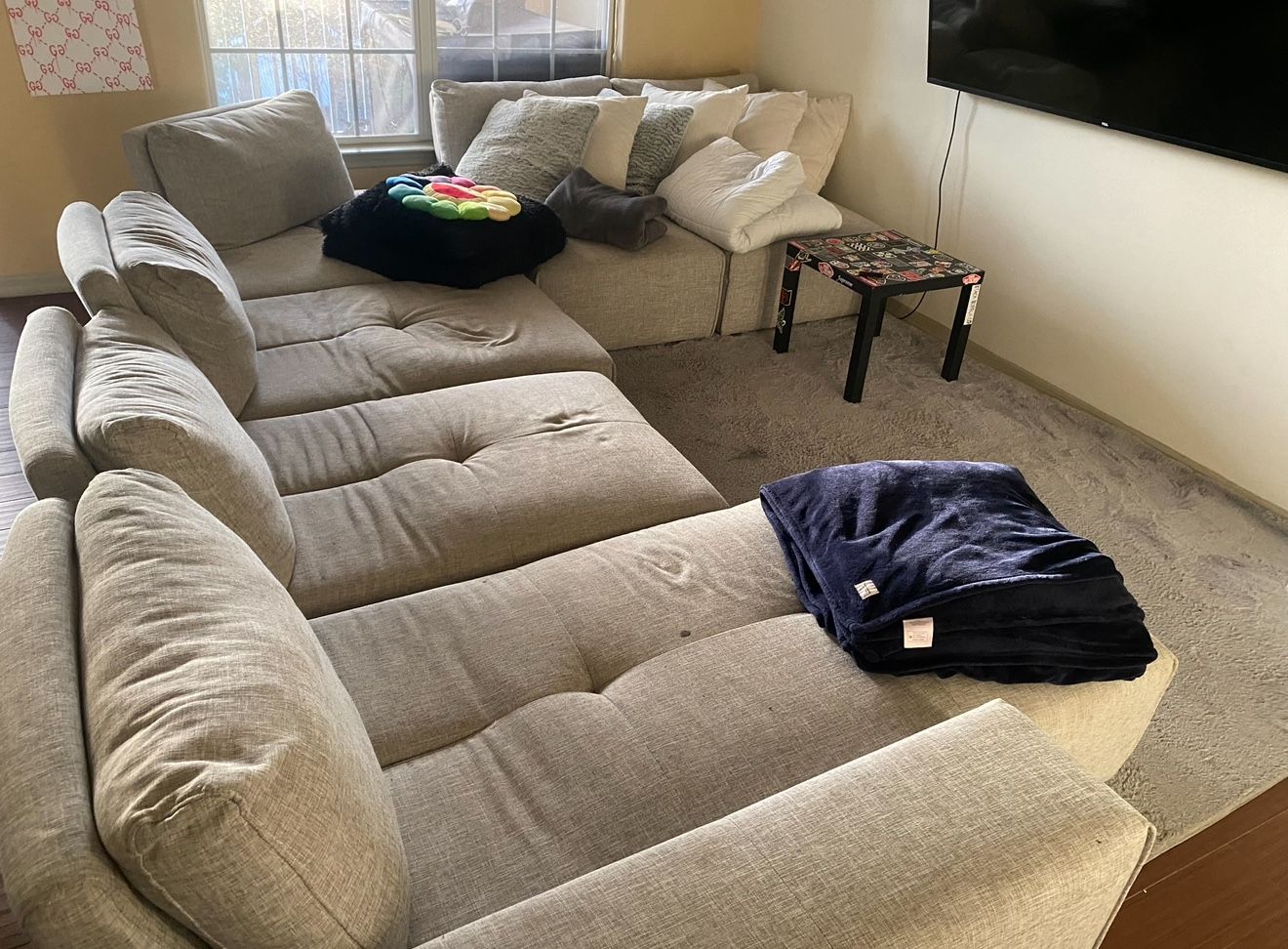 huge grey sectional couch 