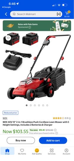 MZK 40V Cordless Push Lawn Mower with Batteries