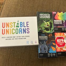 Unstable Unicorns And 4 Expansion Packs