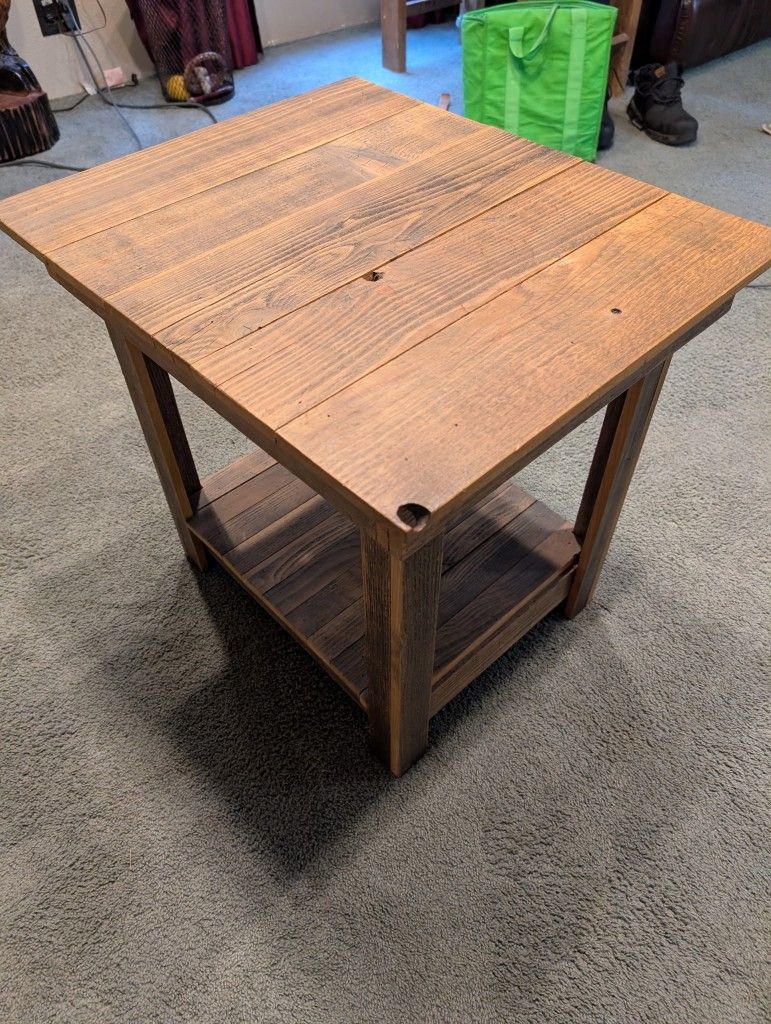 Wood Table Made Out Off Old Fence Wood.