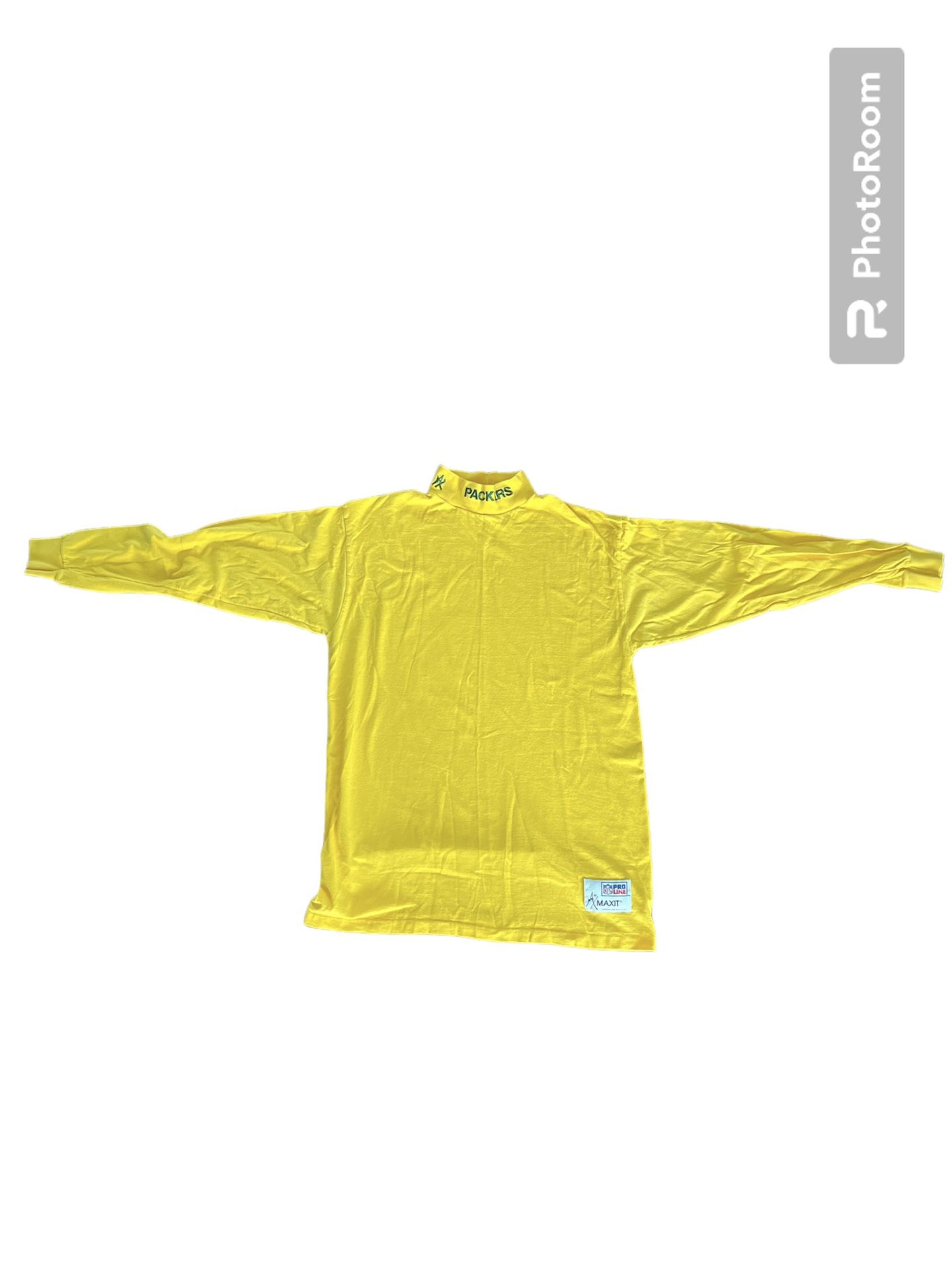 Vintage Green Bay Packers Shirt Mens Medium Yellow NFL Proline Maxit Thermal