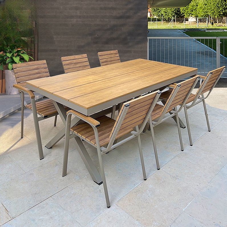 Patio Table and Chairs Outdoor Dining Set 6-pieces