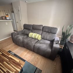 Gray Reclining Sofa 