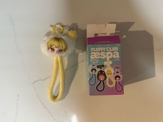 Aespa SM Popmart Blind Box Fluffy Club Aespa Phone Lanyard- Fluffy Mungtengi Winter Charater