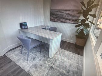 Custom L-shape Credenza Desk with File Cabinet | Office Furniture | Receptions/Cabinetry/Cubicles & More !