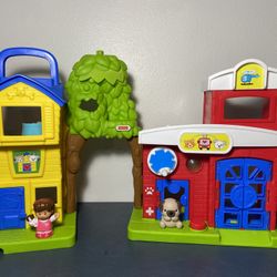 Fisher Price Little People Lil Caring For Animals Pet Rescue Adoption Center House  Playset Pretend Play Set  Baby Toddler Kids Music/Sound Toy
