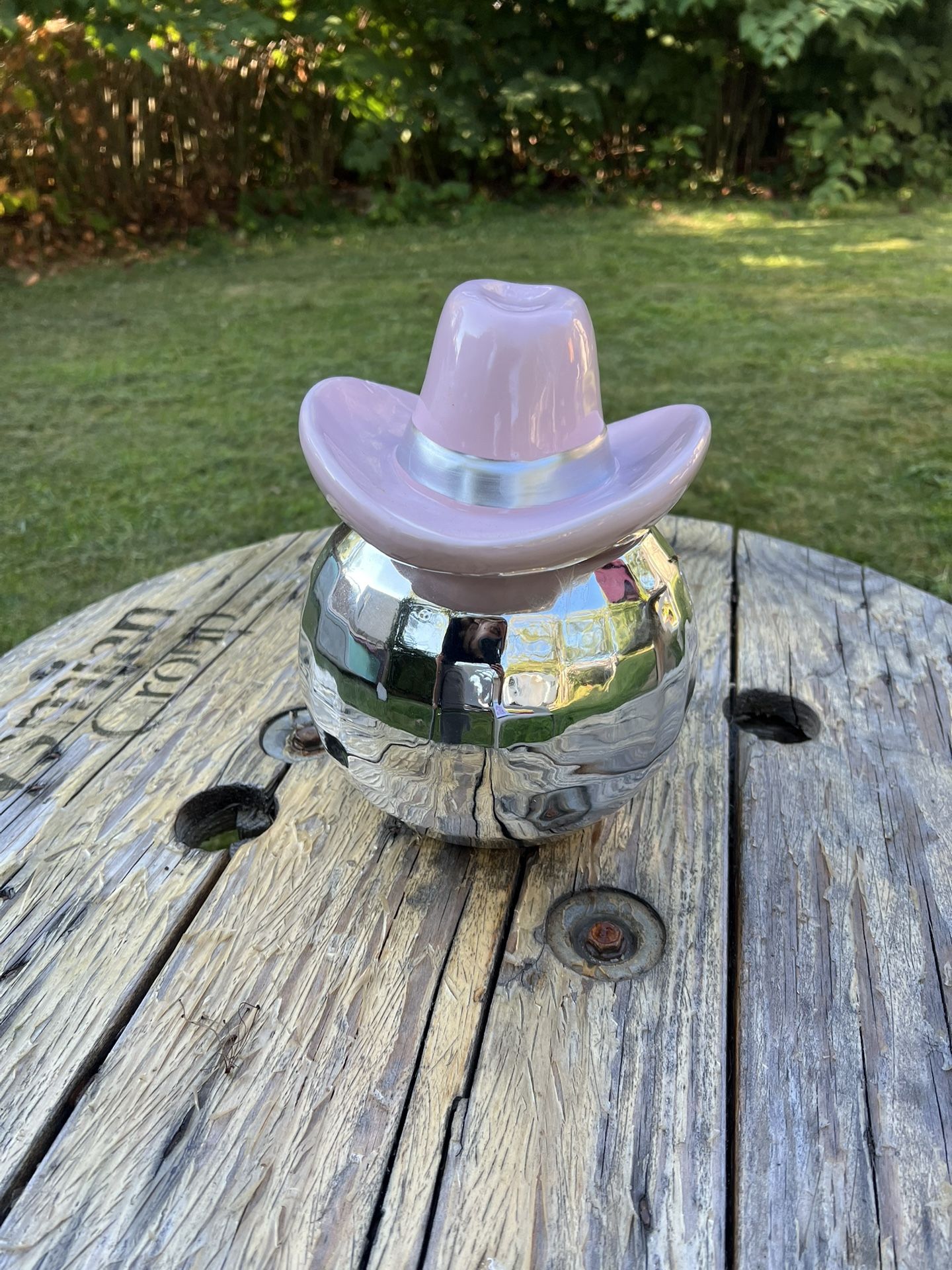 Pink Cowgirl Disco Cookie Jar