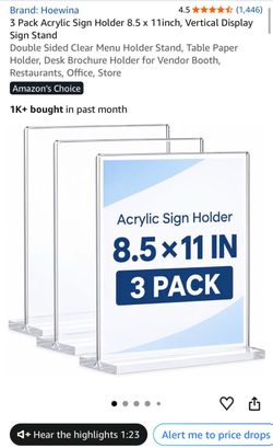 2 acrylic sign holders