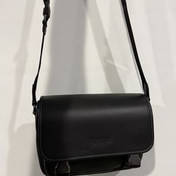 Coach Black Leather Messenger Bag