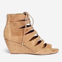 Sam Edelman "SANTINA" Suede Lace-Up Wedge Heels (EUC)