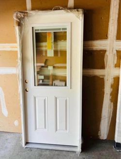 Exterior Impact Glass Door With Built In Blind 36x80