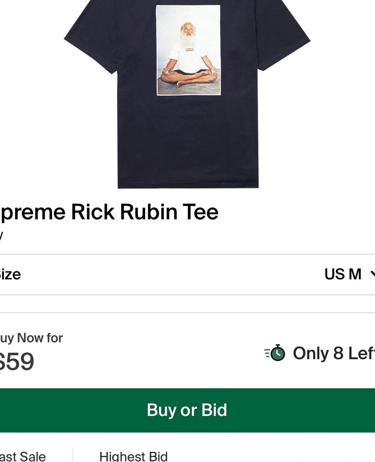 Supreme Rick Rubin Tee Navy Size M