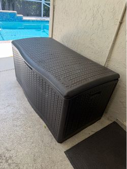 Outdoor Wicker Storage Chest