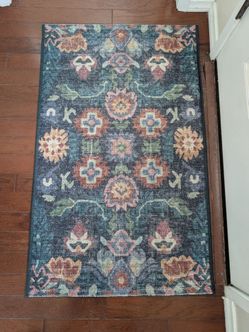 Boho Floral Runner Rug / Entryway Mat – 44.5” x 27.5”
