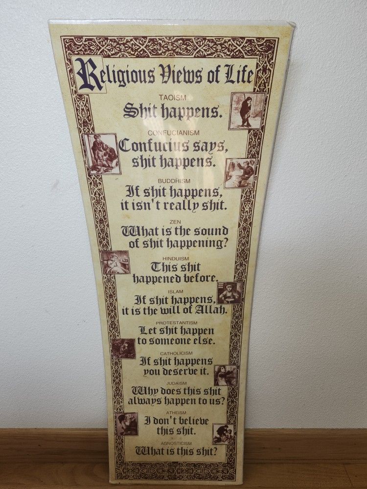 Religious Views of Life Poster Hilarious Sealed New