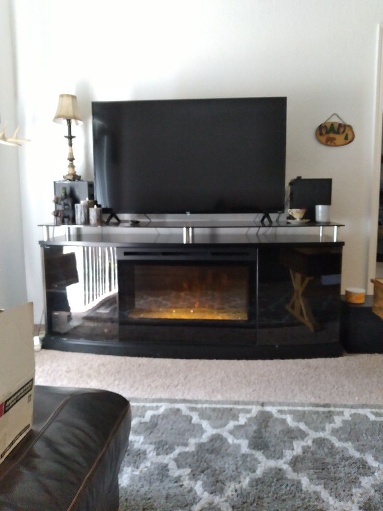 Fireplace Console With 2 Side Storage