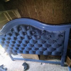 Blue Velvet Bed Frame And Mattress 