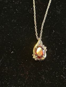 10k & sterling silver Garnet necklace