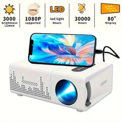 Mini Home Theater Projector, LED Light Source, 110V/220V Power Supply