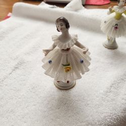 Vintage Volkstedt Dresden Germany Porcelain Lace Ballerina Figurine