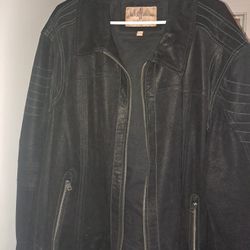 Black Suede Jacket with detachable hood