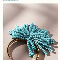 Beaded Cuff Bracelet 14k Gold Plated