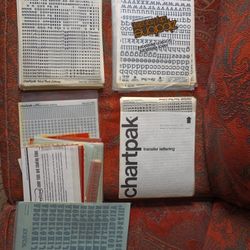 Chartpak and Zip -a-Tone Transfer Lettering, Stencilling, 100s Of Fonts Vintage Arts and Crafts 