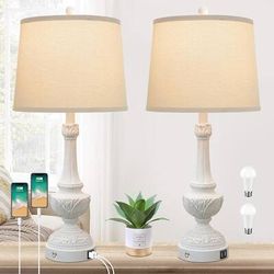 28'' Table Lamps Set of 2, 3-Way Dimmable