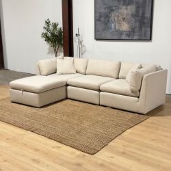 Linen Color 4Pc Modular Sectional Sofa 🚛 Delivery Available