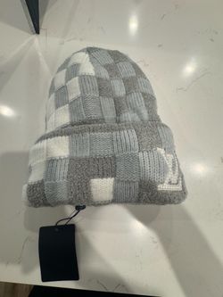 Lv Grey Checkerboard Beanie