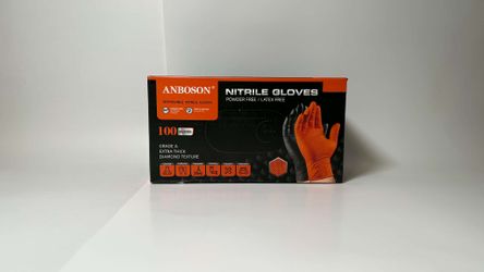 ANBOSON XL 10 MIL Orange Nitrile Gloves — 100 Count